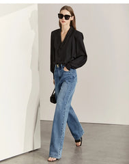 Amii Minimalism Women Jeans 2024 Spring Vintage Denim Pants Loose Wide Leg Pants Women's Casual Pants Female Trousers 12270097