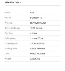 Smart Glasses Bluetooth 5.3 Earphone Wireless Headset Sunglasses Headphone UV400 Touch Contrl Calling Music Anti-Blue Eyeglasses