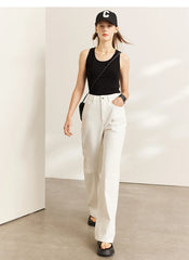 Amii Minimalism Women Jeans 2024 Spring Vintage Denim Pants Loose Wide Leg Pants Women's Casual Pants Female Trousers 12270097