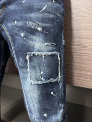 New Design Fashion BRAND Dsq2 Men Jeans Denim Pants Hole Slim Pencil Trousers Blue Skinny Biker D2 JENAS For Men