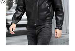Tcyeek Genuine Leather Jacket Men 2024 Natural Sheepskin Fur Coat Winter Clothes Real Fur Mens Motocycle Jackets Jaqueta Couro