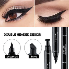 Black Double-ended Triangle Seal Eyeliner Pen Waterproof Lasting Non-smudge Quick-drying Stamp Liquid Eye Liner Pencil Cosmetic