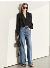 Amii Minimalism Women Jeans 2024 Spring Vintage Denim Pants Loose Wide Leg Pants Women's Casual Pants Female Trousers 12270097