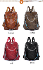 New High Quality Soft Leather Women's Backpack Large Capacity Female Anti Theft Backpack Famous Designer Girl's Shoulder Bag Sac