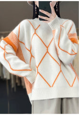 Cashmere Sweater Round Neck Women's Spring/Autumn New Wool O-Neck Pullover High Quality Soft Female Loose Fashion Knit Jumper