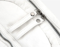 Women's Backpack White Washed Leather Backpack Female Small School Bags For Teenage Girls All-match Casual Travel Bag mochilitas