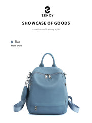 Zency Genuine Leather Women's Backpack High Quality School Bag Travel Female Shopper Shoulder Bag Satchel Rucksack Commuter 2024
