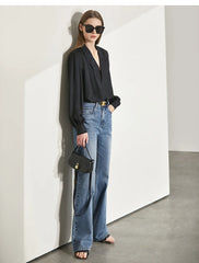 Amii Minimalism Women Jeans 2024 Spring Vintage Denim Pants Loose Wide Leg Pants Women's Casual Pants Female Trousers 12270097