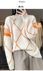 Cashmere Sweater Round Neck Women's Spring/Autumn New Wool O-Neck Pullover High Quality Soft Female Loose Fashion Knit Jumper