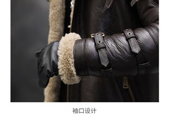 Natural Fur Coat Real Sheep Fur Coats Men Genuine Leather Motocycle Jacket Short B3 Air Force Flight Suit Winter Jackets Men FCY
