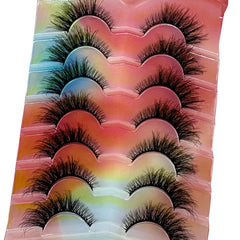 New Handmade 3D Mink Eyelashes Curled Winged Natural Realistic Messy End Eye Elongated Thick False Eyelashes Soft Fake Eyelashes