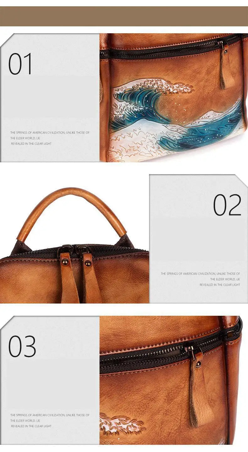 Genuine Real Soft Leather Women Backpack Big Capacity Outdoor Travel Bags 2022 Winter Handmade Natural Cowhide Backpacks Female