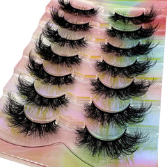 New Handmade 3D Mink Eyelashes Curled Winged Natural Realistic Messy End Eye Elongated Thick False Eyelashes Soft Fake Eyelashes
