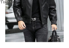 Tcyeek Genuine Leather Jacket Men 2024 Natural Sheepskin Fur Coat Winter Clothes Real Fur Mens Motocycle Jackets Jaqueta Couro