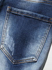 NEW Men's Graffiti Ripped Summer Fashion Short Jeans Casual Slim Big Hole Retro Style Denim Shorts Male Brand Clothes