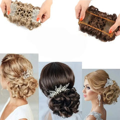 Synthetic Curly Wavy Messy Bun Band Chignon Comb Clips In Hair Extension Updo wigs fluffy donut Hairpieces Scrunchie women hair