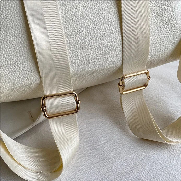 Letter Empaistic PU Leather Small Backpacks Women Anti-theft Travel Backpack Cute Pendant Girls School Bag Female Knapsack 2023