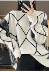 Cashmere Sweater Round Neck Women's Spring/Autumn New Wool O-Neck Pullover High Quality Soft Female Loose Fashion Knit Jumper