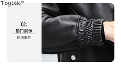 Tcyeek Genuine Leather Jacket Men 2024 Natural Sheepskin Fur Coat Winter Clothes Real Fur Mens Motocycle Jackets Jaqueta Couro
