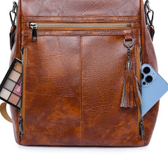 New High Quality Soft Leather Women's Backpack Large Capacity Female Anti Theft Backpack Famous Designer Girl's Shoulder Bag Sac