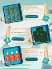 Shancaoji Tea Tree Men's and Women's Oil Skin Moisturizing Water Milk Suit