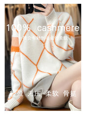 Cashmere Sweater Round Neck Women's Spring/Autumn New Wool O-Neck Pullover High Quality Soft Female Loose Fashion Knit Jumper