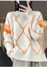 Cashmere Sweater Round Neck Women's Spring/Autumn New Wool O-Neck Pullover High Quality Soft Female Loose Fashion Knit Jumper