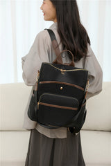 Fashion Backpacks Female Soft Leather Rucksack Women Knapsack Travel Bagpack Ladies Daypack Large Capacity School Bags for Girls