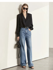 Amii Minimalism Women Jeans 2024 Spring Vintage Denim Pants Loose Wide Leg Pants Women's Casual Pants Female Trousers 12270097