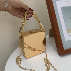 Mini Luxury Gold Party Evening Clutch Women Fashion Small PVC Box Crossbody Bag Female Dating Shoulder Bag Shopping Handbag