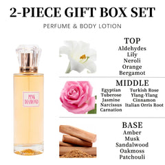 Eau de Parfum Spray and Body Lotion Gift Set Women's Fragrance Sets 3.4fl.oz EDP Spray and  2.8fl.oz Body Lotion PINK DIAMOND 2