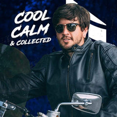 Leather Motorcycle Jacket with Armor for Men, Cafe Racer Genuine Leather Jacket for Weather Resistant Riding