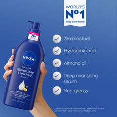 Essentially Enriched Body Lotion with Hyaluronic Acid and Almond Oil, Holiday Gifts, 20 Fl Oz