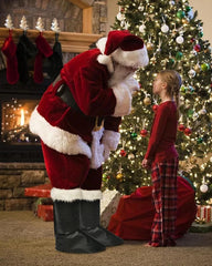 Christmas Santa Claus Costume with Beards Santa Suit Adult Men Deluxe 9PCS Complete Deluxe Santa Outfit Set Burgundy