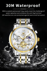 Watches for Men Classic with Date Business Dress Luxury Digital Gold/Black/Blue Waterproof Luminous Mens Wrist Watches Analog Two Tone Stainless Steel Male Reloj Para Hombre