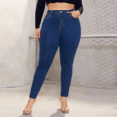 Plus Size Skinny Jeans For Women High Waist Stretch Denim Trousers Mom Jeans Pencil Pants Casual Comfort Trousers Oversize