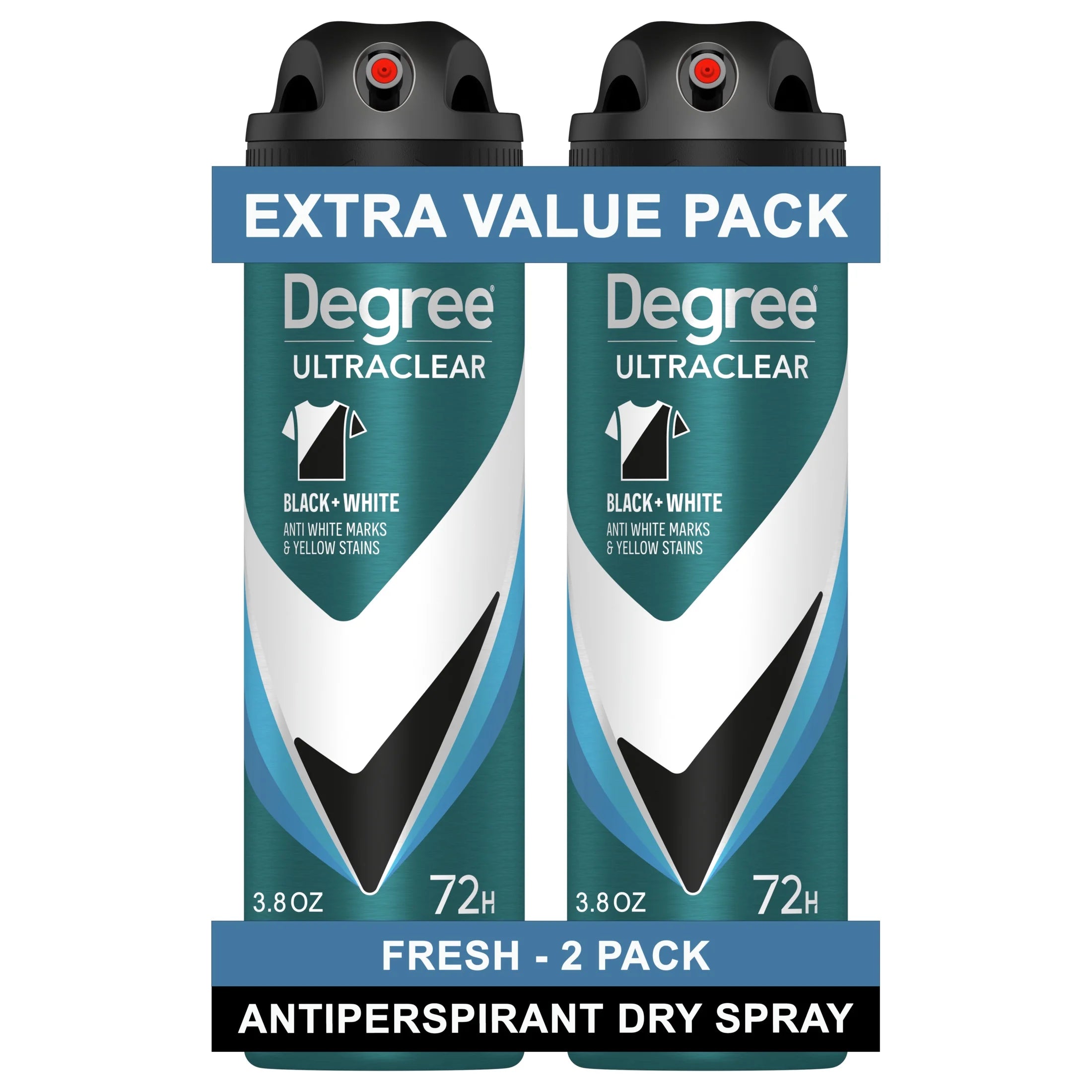 Ultra Clear Long Lasting Men'S Antiperspirant Deodorant Dry Spray Twin Pack, Fresh, 3.8 Oz