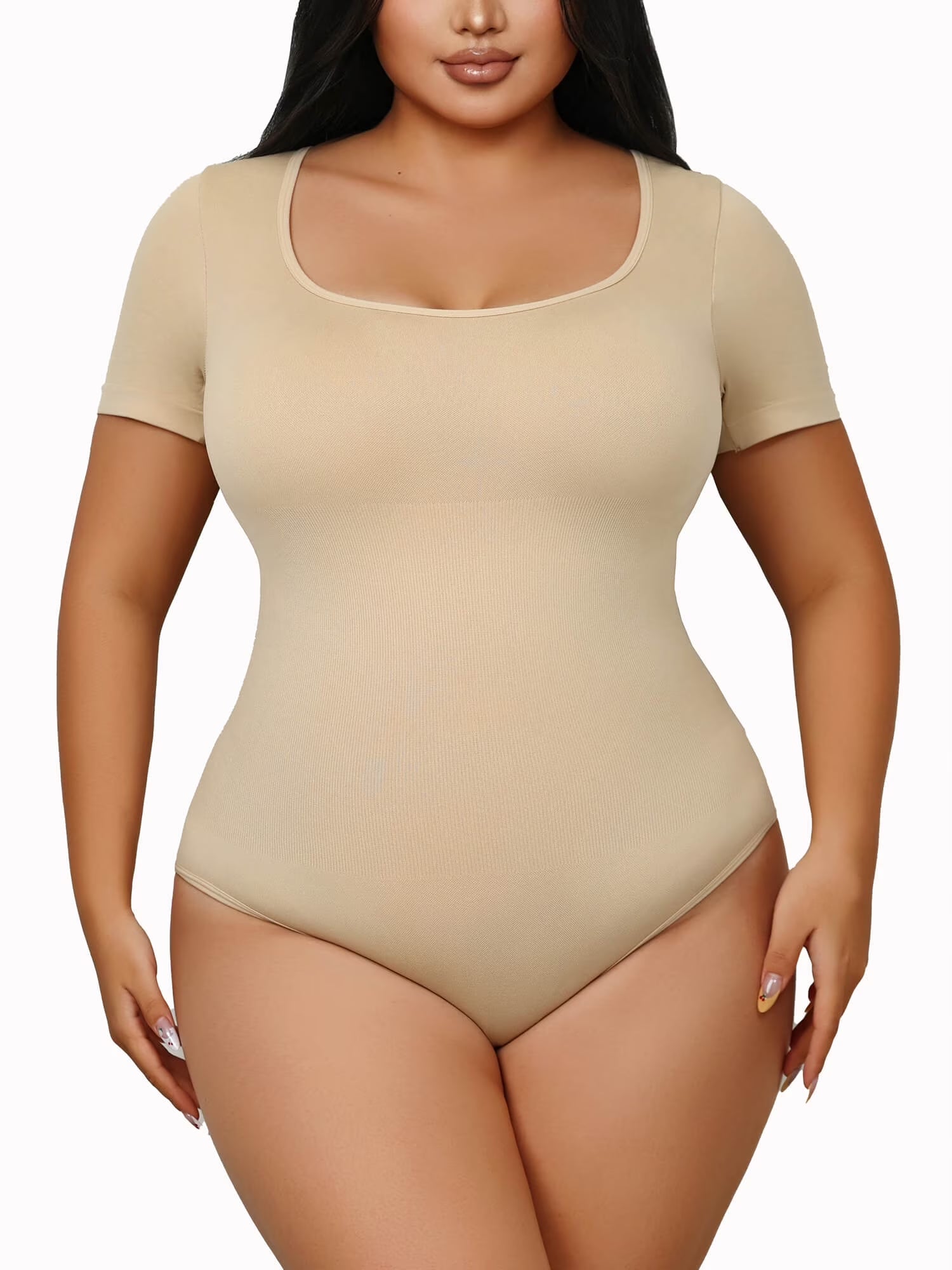 Bodysuits for Women - Body Shaper Tummy Control Bodysuit, Shapewear Bodysuits for Women,Square Neck plus Size
