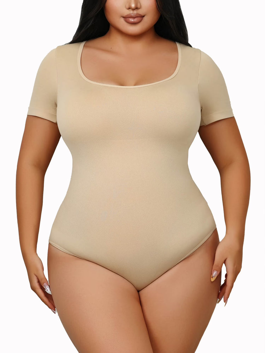 Bodysuits for Women - Body Shaper Tummy Control Bodysuit, Shapewear Bodysuits for Women,Square Neck plus Size