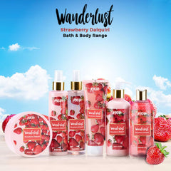 Wanderlust Body Scrub - Nourishes Dull Skin - Buff Dead Skin for Smooth Results - Aloe Vera Infused - Strawberry Daiquiri - 4.93 Oz