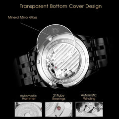 A  Watches for Man Automatic Mechanical Watches Self Winding Man Watch with Stainless Steel Strap Business Watches Gift for Men