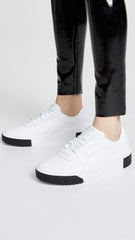 Womens Cali Lace up Sneakers Shoes Casual - White