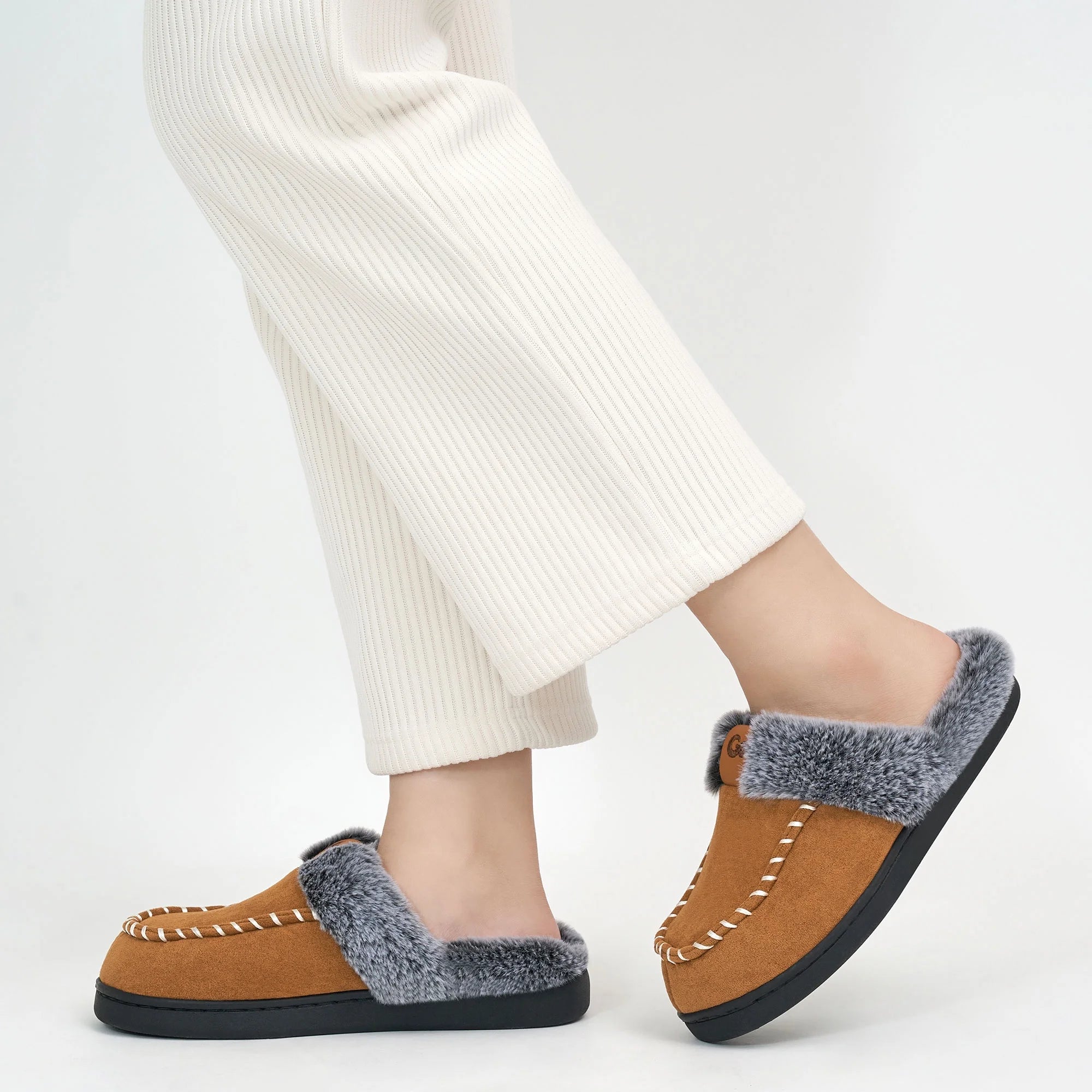 Slippers for Women Fuzzy Slippers Memory Foam Anti-Slip House Shoes