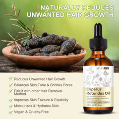 Cyperus Rotundus Oil for Hair Removal, 100% Pure & Natural, Balances Skin Tone, Suitable for All Skin Types, 2.02 Fl.Oz (2Pack)