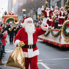 Christmas Santa Claus Costume with Beards Santa Suit Adult Men Deluxe 9PCS Complete Deluxe Santa Outfit Set Burgundy