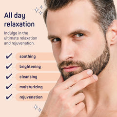 Luxury Spa Skincare Sandalwood Gift Set for Men | Mens Body Wash Gifts | Mens Gift Set for Bath and Body | Christmas Gifts for Men | Cleansing, Moisturizing, Exfoliating | 7-Piece Bundle