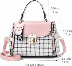 Small Purses and Handbags for Women Fashion Crossbody Bag Lightweight Shoulder Bag Plaid Pattern Satchel