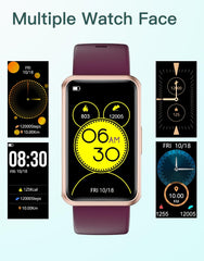 Fitness Tracker No Bluetooth No APP No Phone Needed, Fitness Watch for Men Women Parents IP68 Waterproof with Full Touch Screen Steps Calories Counter Sleep Tracker Alarm Clocks (Purple)