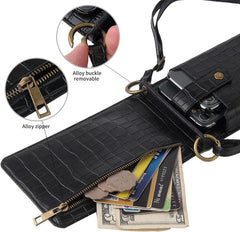 Lightweight Crossbody Phone Bag for Women Crocodile Pattern One-Shoulder Mobile Phone Bag, Cross-Body Long Card Wallet