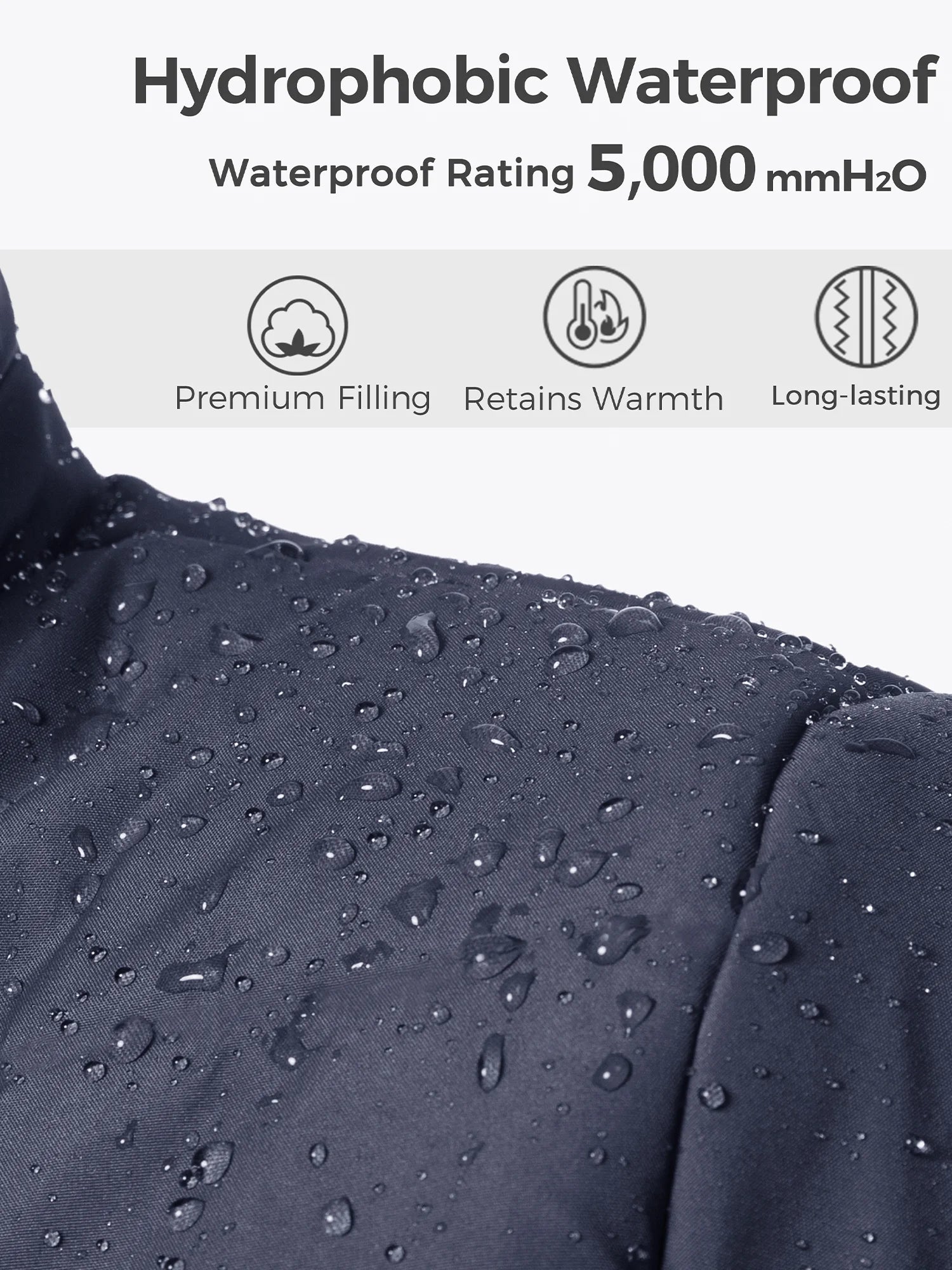 Women'S Winter Coat Thicken Hooded Winter Jacket Quilted Waterproof Jacket Navy M